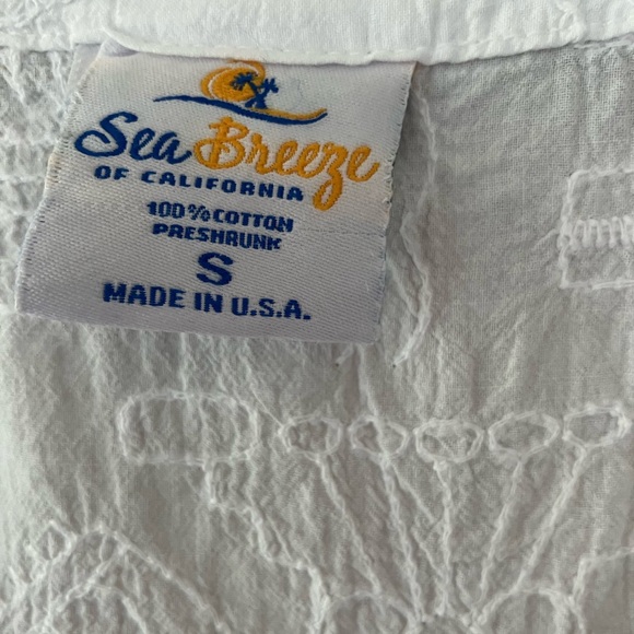 Sea Breeze cotton embroidered midi dress sleeveless V-neck feminine beachy S - Picture 3 of 5